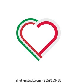 unity concept. heart ribbon icon of italy and poland flags. vector illustration isolated on white background