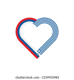 unity concept. heart ribbon icon of slovenia and greece flags. vector illustration isolated on white background