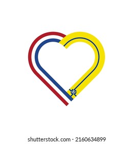 unity concept. heart ribbon icon of netherlands and lelystad flags. vector illustration isolated on white background