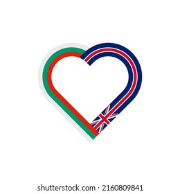 unity concept. heart ribbon icon of bulgaria and united kingdom flags. vector illustration isolated on white background