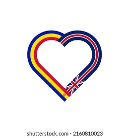 Einheitskonzept. Herzbandsymbol der andorra und der geeinten Königsflaggen. Vektorgrafik einzeln auf weißem Hintergrund