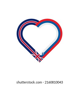 unity concept. heart ribbon icon of united kingdom and slovenia flags. vector illustration isolated on white background