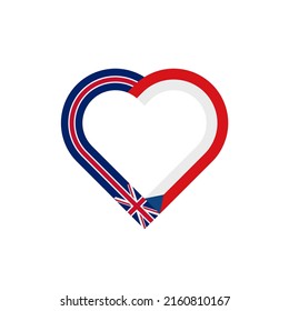 unity concept. heart ribbon icon of united kingdom and czech republic flags. vector illustration isolated on white background