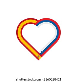 concepto de unidad. icono de la cinta de corazón de las banderas de españa y eslovenia. ilustración vectorial aislada en fondo blanco