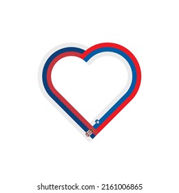 concepto de unidad. icono de la cinta de corazón de las banderas de serbia y eslovenia. ilustración vectorial aislada en fondo blanco
