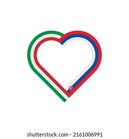 unity concept. heart ribbon icon of italy and slovakia flags. vector illustration isolated on white background