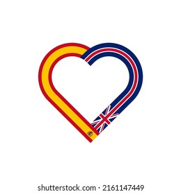 unity concept. heart ribbon icon of spanish and union jack flags. vector illustration isolated on white background
