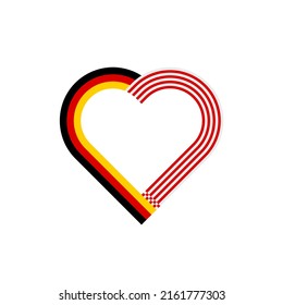 unity concept. heart ribbon icon of germany and bremen flags. vector illustration isolated on white background