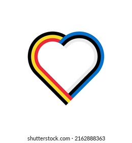unity concept. heart ribbon icon of belgian and estonia flags. vector illustration isolated on white background