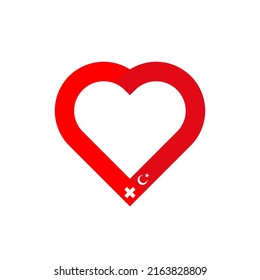 unity concept. heart ribbon icon of switzerland and turkey flags. vector illustration isolated on white background