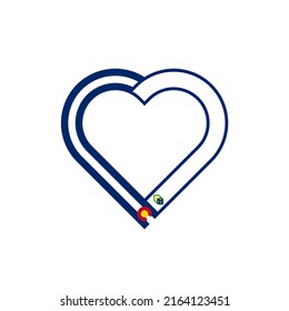 unity concept. heart ribbon icon of colorado and colorado spraings flags. vector illustration isolated on white background