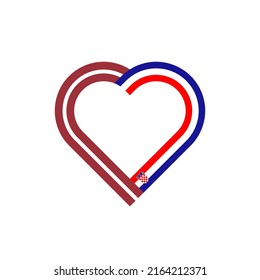unity concept. heart ribbon icon of latvia and croatia flags. vector illustration isolated on white background