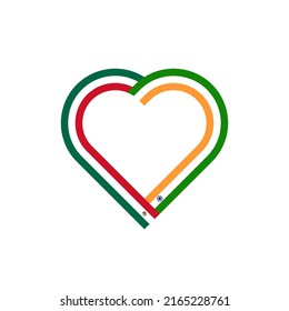 unity concept. heart ribbon icon of mexico and india flags. vector illustration isolated on white background