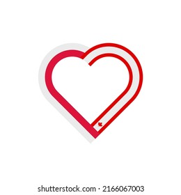 unity concept. heart ribbon icon of poland and canada flags. vector illustration isolated on white background