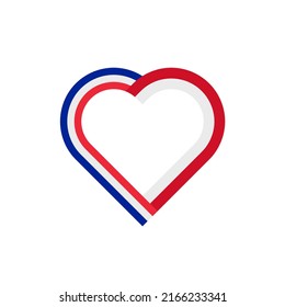 unity concept. heart ribbon icon of france and monaco flags. vector illustration isolated on white background