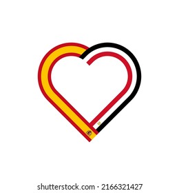 concepto de unidad. icono de la cinta de corazón de las banderas de españa y egipto. ilustración vectorial aislada en fondo blanco