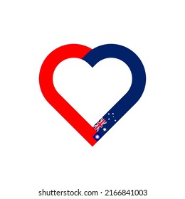 unity concept. heart ribbon icon of taiwan and australia flags. vector illustration isolated on white background