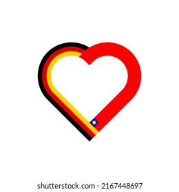 unity concept. heart ribbon icon of germany and taiwan flags. vector illustration isolated on white background