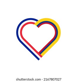 unity concept. heart ribbon icon of france and colombia flags. vector illustration isolated on white background