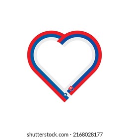 concepto de unidad. icono de la cinta de corazón de eslovenia y banderas de eslovaquia. ilustración vectorial aislada en fondo blanco