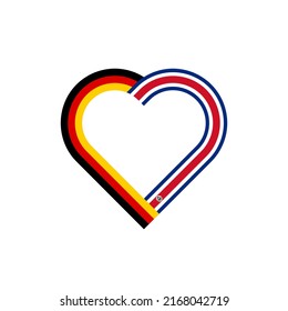 unity concept. heart ribbon icon of germany and costa rica flags. vector illustration isolated on white background