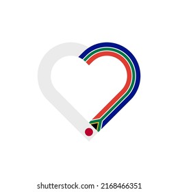 unity concept. heart ribbon icon of japan and south africa flags. vector illustration isolated on white background