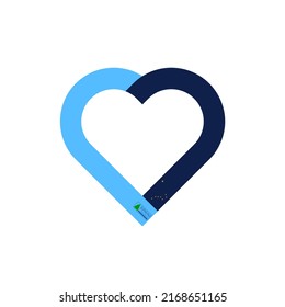 concepto de unidad. icono de la cinta de corazón de las banderas de estados de juneau y alaska. ilustración vectorial aislada en fondo blanco