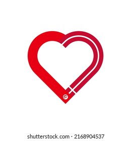 concepto de unidad. icono de la cinta de corazón de las banderas de túnez y dinamarca. ilustración vectorial aislada en fondo blanco