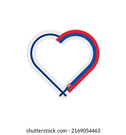 unity concept. heart ribbon icon of finland and slovakia flags. vector illustration isolated on white background