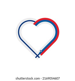 unity concept. heart ribbon icon of finland and slovenia flags. vector illustration isolated on white background
