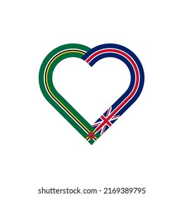 unity concept. heart ribbon icon of dominica and union jack flags. vector illustration isolated on white background