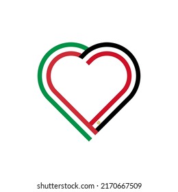unity concept. heart ribbon icon of italy and egypt flags. vector illustration isolated on white background