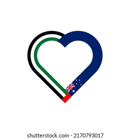 unity concept. heart ribbon icon of united arab emirates and australia flags. vector illustration isolated on white background