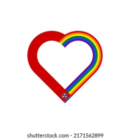 unity concept. heart ribbon icon of tennessee state and rainbow flags. vector illustration isolated on white background