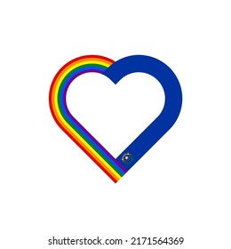 Einheitskonzept. Herzbandsymbol von Regenbogen und nevada Staatsflaggen. Vektorgrafik einzeln auf weißem Hintergrund