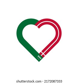 concepto de unidad. icono de la cinta de corazón de arabia saudita y banderas de dinamarca. ilustración vectorial aislada en fondo blanco