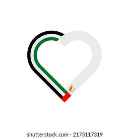 unity concept. heart ribbon icon of united arab emirates and cyprus flags. vector illustration isolated on white background