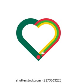 unity concept. heart ribbon icon of bangladesh and myanmar flags. vector illustration isolated on white background