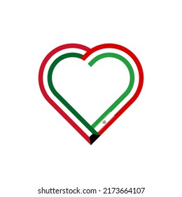 unity concept. heart ribbon icon of kuwait and iran flags. vector illustration isolated on white background