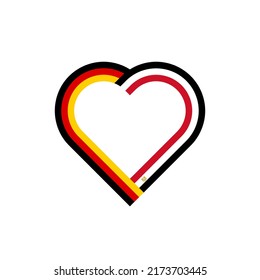 unity concept. heart ribbon icon of germany and egypt flags. vector illustration isolated on white background