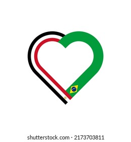 unity concept. heart ribbon icon of egypt and brazil flags. vector illustration isolated on white background