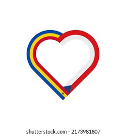 unity concept. heart ribbon icon of moldova and czech republic flags. vector illustration isolated on white background