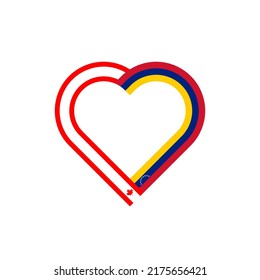 unity concept. heart ribbon icon of canada and venezuela flags. vector illustration isolated on white background