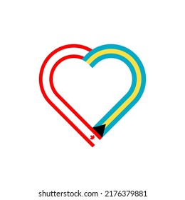 unity concept. heart ribbon icon of canada and bahamas flags. vector illustration isolated on white background