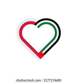 unity concept. heart ribbon icon of poland and united arab emirates flags. vector illustration isolated on white background