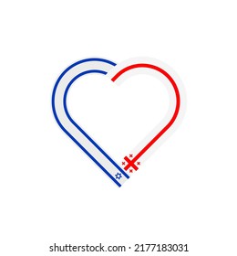 unity concept. heart ribbon icon of israel and georgia flags. vector illustration isolated on white background