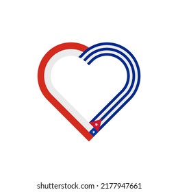 unity concept. heart ribbon icon of chile and cuba flags. vector illustration isolated on white background