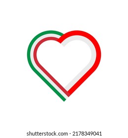 unity concept. heart ribbon icon of italy and indonesia flags. vector illustration isolated on white background