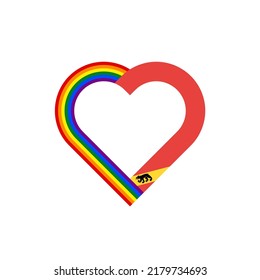 concepto de unidad. icono de la cinta de corazón de las banderas arco iris y berna. ilustración vectorial aislada en fondo blanco