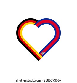 unity concept. heart ribbon icon of germany and cambodia flags. vector illustration isolated on white background